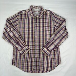 Robert Graham Exclusive Mens Large Classic Fit Plaid Button Down Shirt Purple L